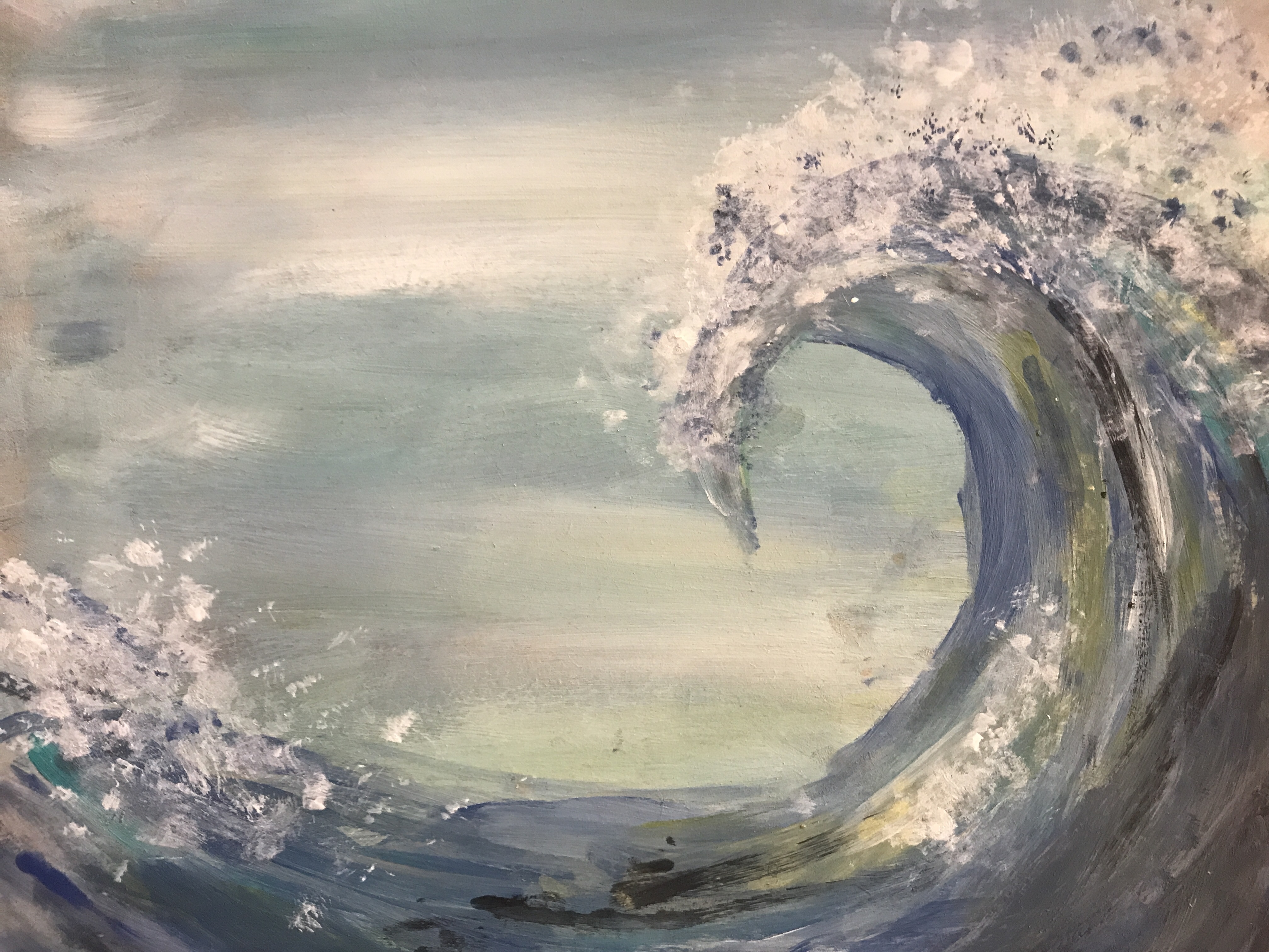 Painting of the ocean surface by a student.